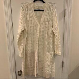 D&Co White Duster Sweater - 1X